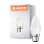 Ledvance Classic Superior LED Lamp B22d Kaars Filament Mat 3.4W 470lm - 927 Zeer Warm Wit | Beste Kleurweergave - Dimbaar - Vervangt 40W