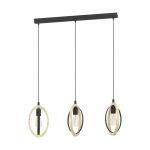 Eglo Hanglamp Basildon Staal Hout Zwart Bruin | IP20 - Geschikt voor 3x E27 
