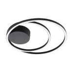 Eglo Plafondlamp Ruotale Aluminium Staal Zwart 36W 4400lm - 830 Warm Wit | IP20