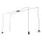Emibig Hanglamp Fuji Staal Zwart | Geschikt voor 1x E14 - Max 10W, 1x GU10 - Max 10W, 2x GX53 - Max 10W