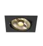 SLV New Tria 1 Spot Aluminium Zwart Vierkant | Zaagmaat 150mm - Geschikt voor 1x GU10 (AR111) 