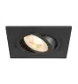 SLV New Tria 75 Spot Aluminium Zwart Vierkant | Zaagmaat 75mm - Geschikt voor 1x GU10 