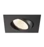 SLV New Tria 68 Spot Aluminium Zwart Vierkant 11W 700lm 60D - 918-930 Dim To Warm | Zaagmaat 68mm - Beste Kleurweergave