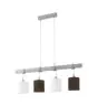 Eglo Hanglamp Townshend 2 Staal Hout Wit Bruin | IP20 - Geschikt voor 4x E27 