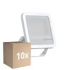 Voordeelpak 10x Ledvance LED Floodlight 100 Aluminium Wit 69W 10000lm 100D - 840 Koel Wit | IP66 - Symmetrisch 