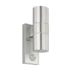 Eglo Wandlamp Riga 5 Roestvrij Staal Up & Down 2W 250lm - 830 Warm Wit | IP44 - Bewegingssensor
