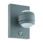 Eglo Wandlamp Sesimba 1 Staal Zilver Up & Down 3W 330lm - 830 Warm Wit | IP44 - Bewegings- en Lichtsensor